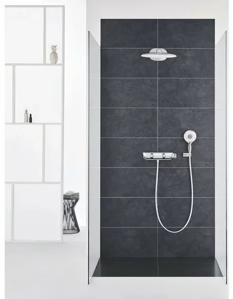 Sistem de dus cu termostat Grohe Rainshower Smartcontrol 360 Mono suprafata de pulverizare alba