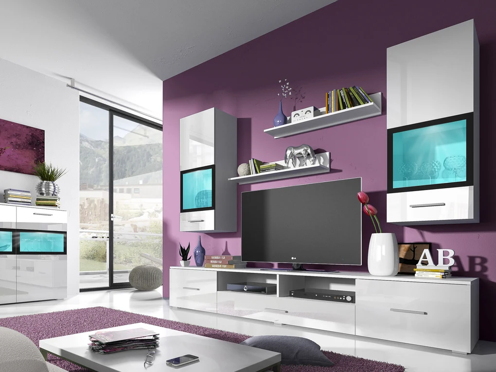 Zondo Mobilier living Sapphire Typ 09 (alb + alb lucios). 602262