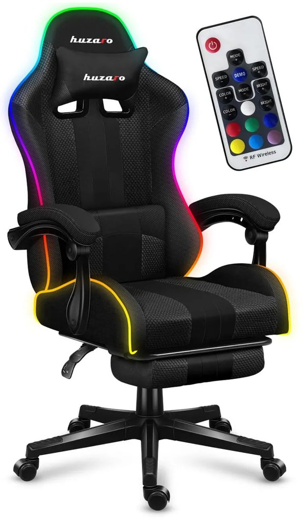 Fotoliu gaming Fusion 4.7 (negru + multicolor) (cu iluminat LED). 1087479