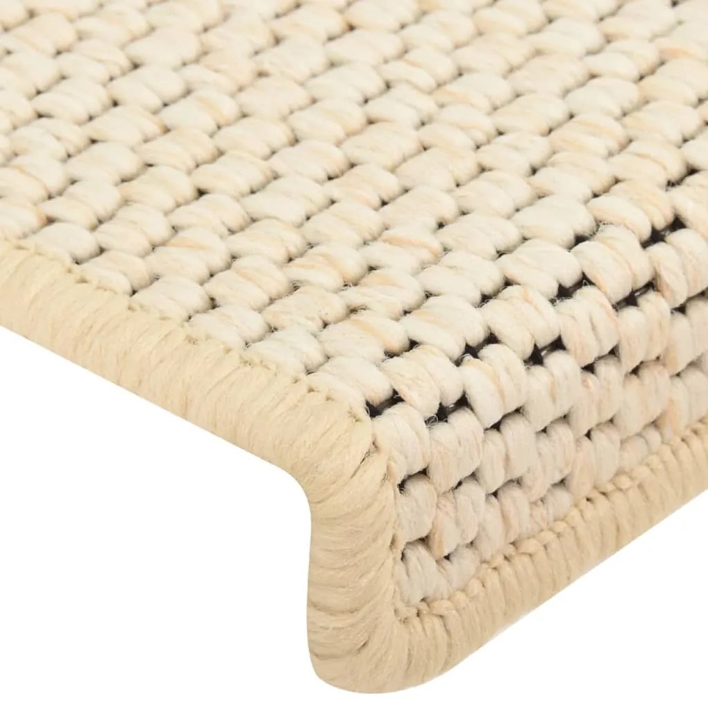 Covorase scari autoadezive, 15 buc., crem, 65x25 cm, sisal 15, Crem, 65 x 25 cm