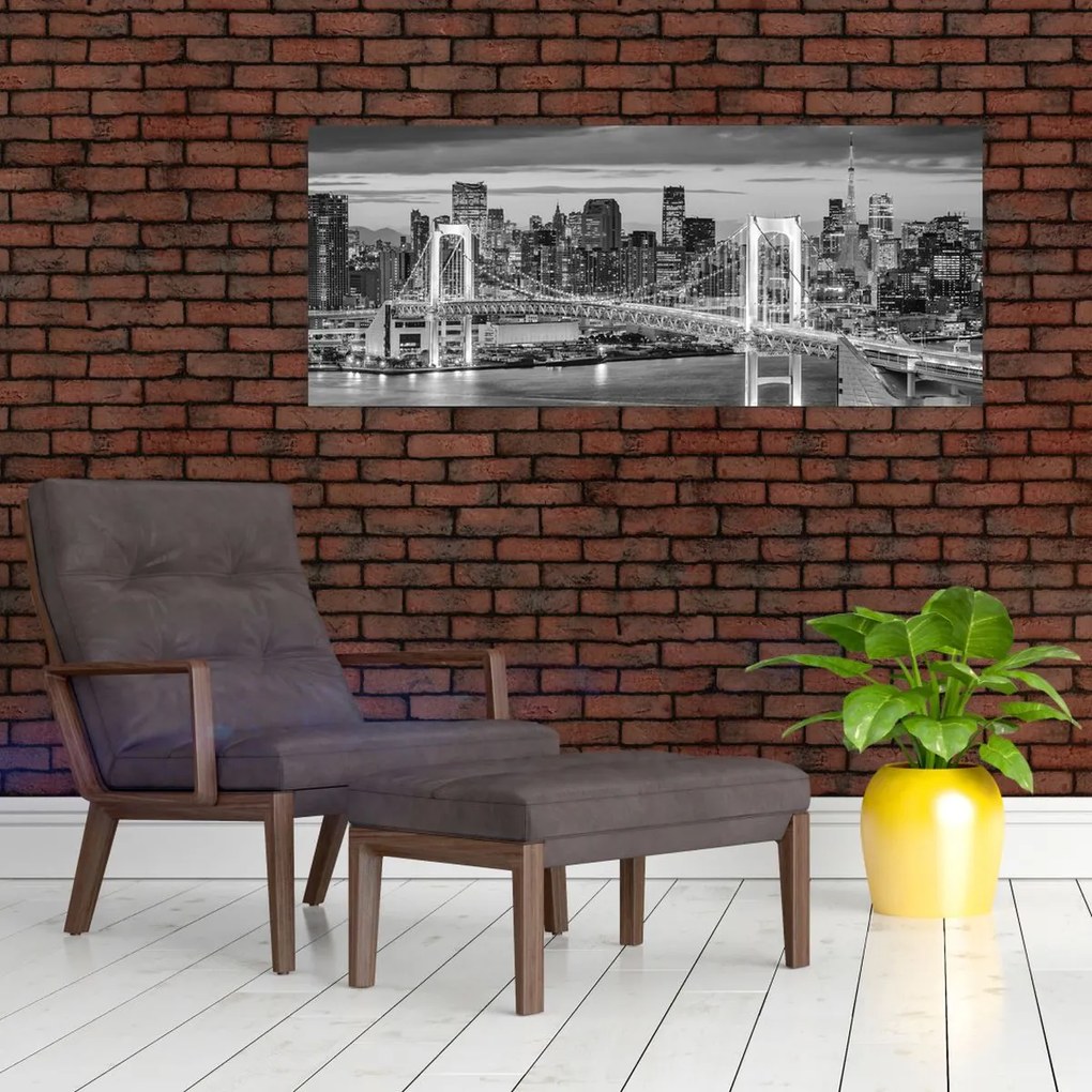 Tablou - Negru și alb oraș mare (120x50 cm)