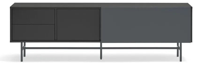 Comodă TV neagră-gri antracit 180x56 cm Nube – Teulat