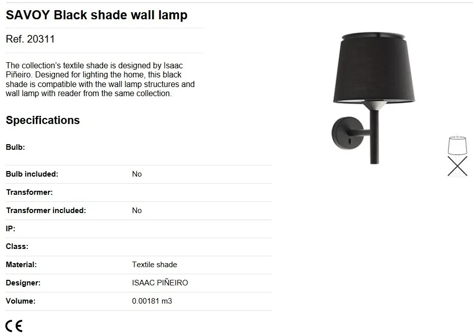 Aplica perete cu reader LED moderna design elegant SAVOY neagra