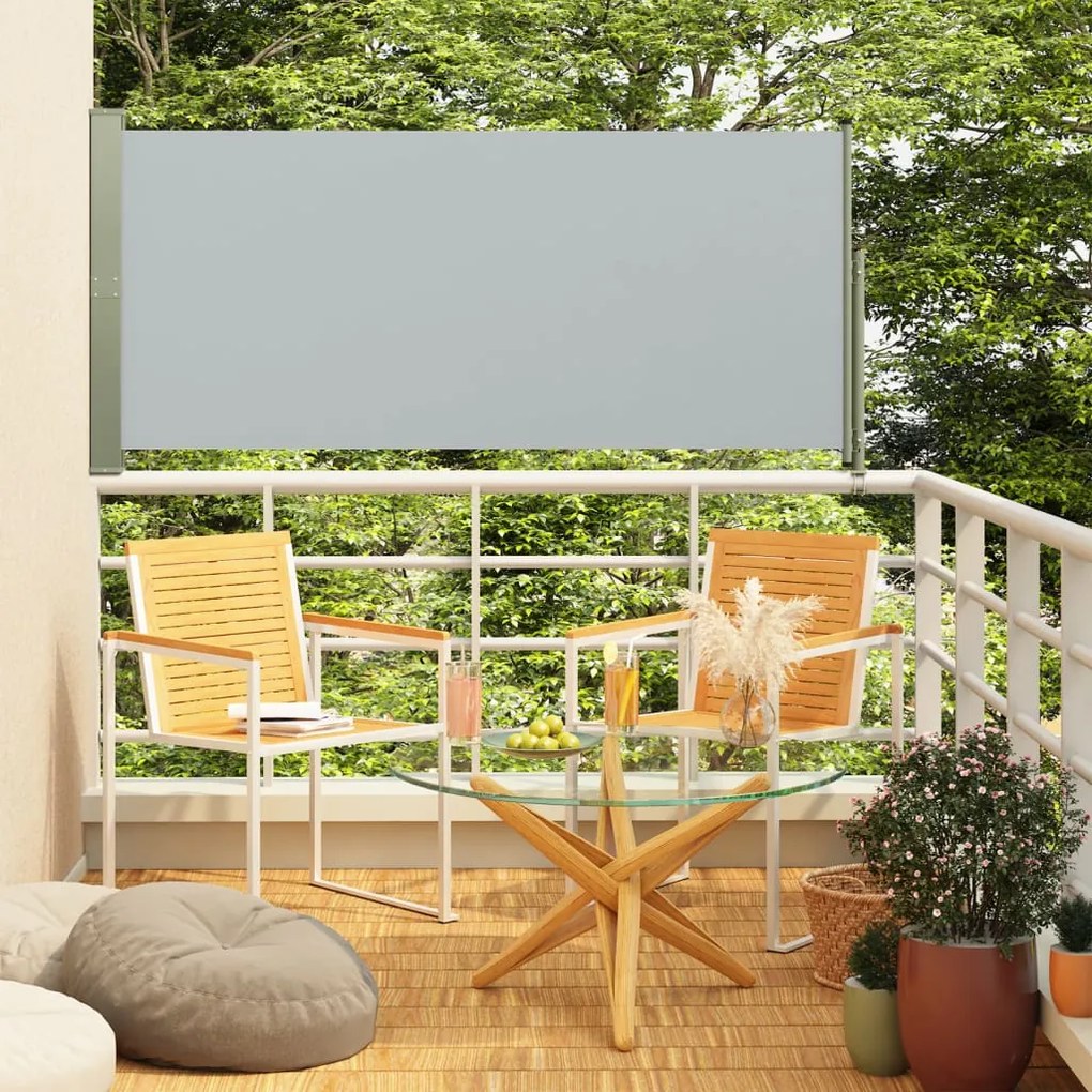 vidaXL Copertină laterală retractabilă de terasă, gri, 140x300 cm