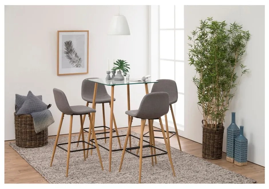 Set 2 scaune pentru bar Actona Wilma Barstool Vintage, gri deschis