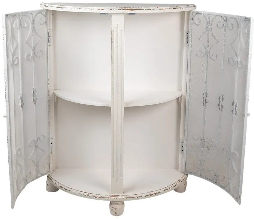 Dulap alb, din metal si lemn, aspect vintage, Bellegrille