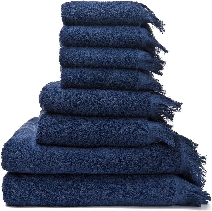 Set 8 prosoape din bumbac 100% Bonami Navy, bleumarin