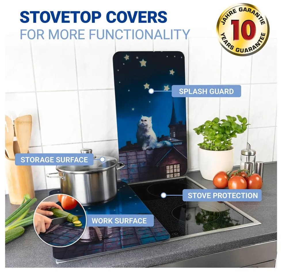 Protecții de aragaz 2 buc. din sticlă temperată 30x52 cm – Maximex