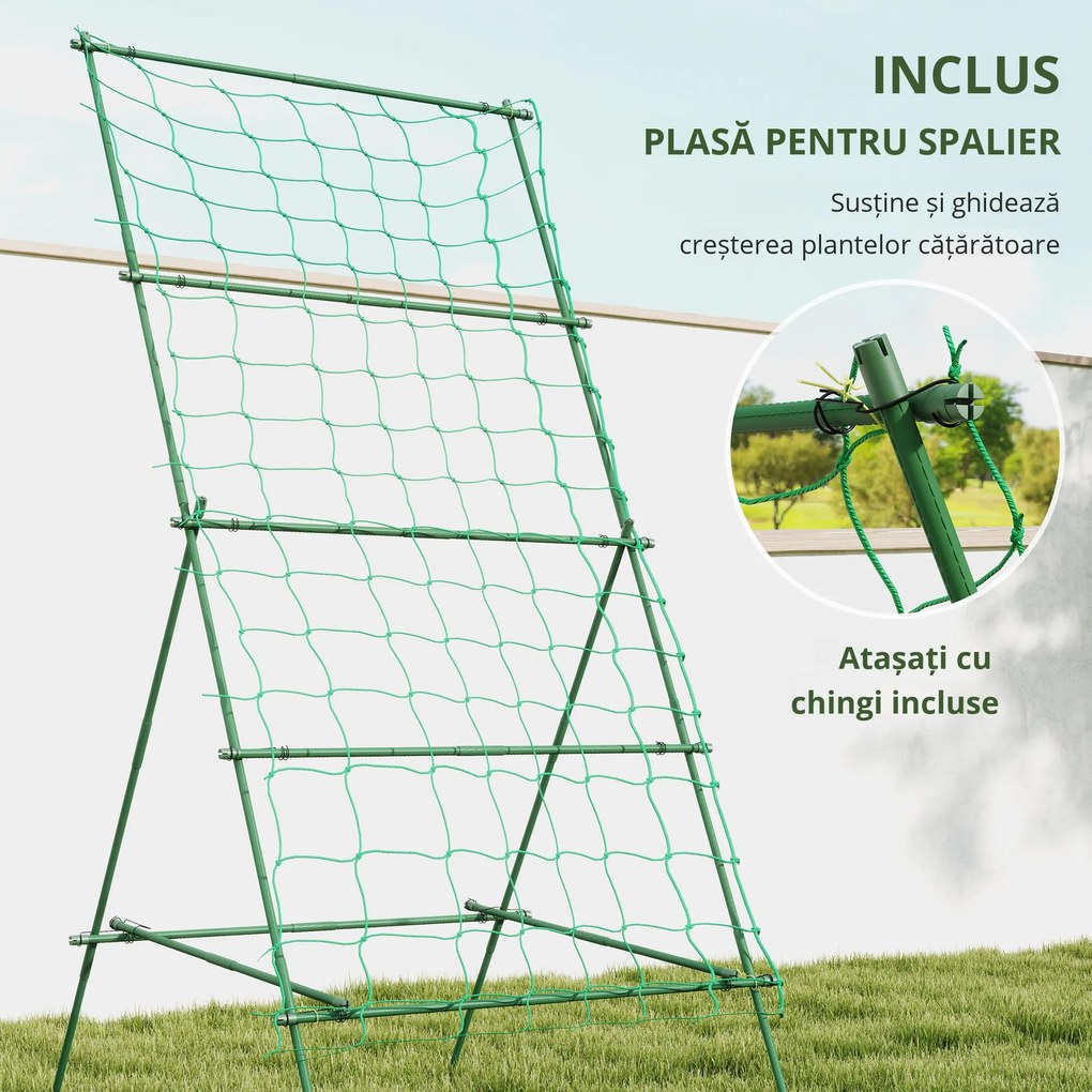 Outsunny Sera de gradina, cadru din otel, PVC, Verde si transparent 250x100x80cm | Aosom Romania