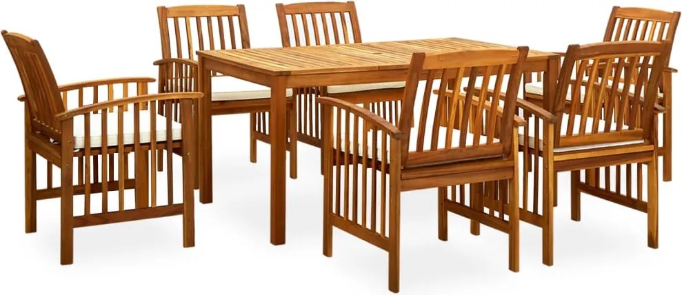 vidaXL Set mobilier de grădină cu perne, 7 piese, lemn masiv acacia