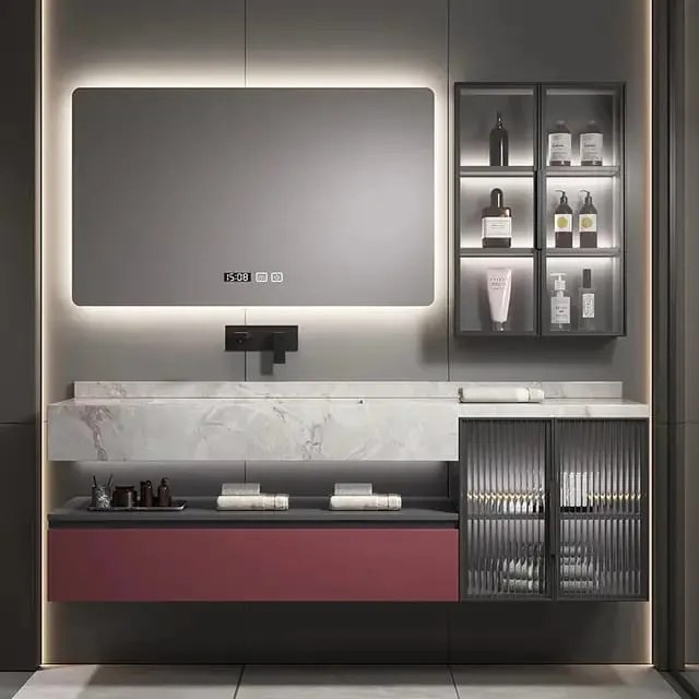 Oglindă Baie LED și Dezaburire Elit's Premium cu Senzor Touch, Lumina Rece, Caldă și Neutră, 90x65cm, lumina ambientala spate