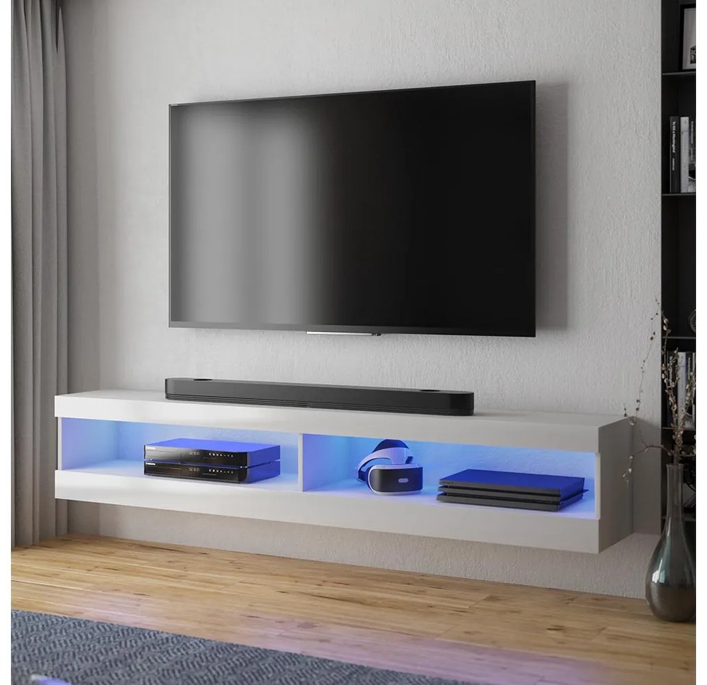 Masă TV Violett 140 (cu iluminat) (alb). 1098641
