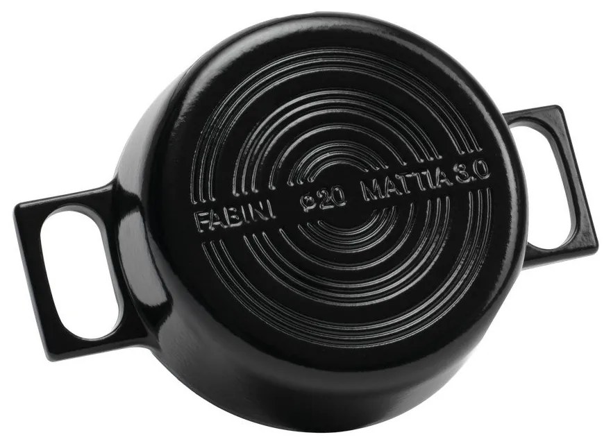 Cratiță cu capac din fontă 2 l adecvată pentru plita cu inducție Mattia 3.0 – FABINI