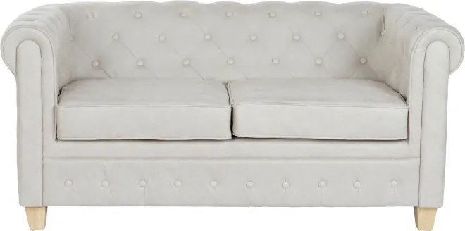Canapea 2 locuri din stofa si lemn de mango " Covetry White "