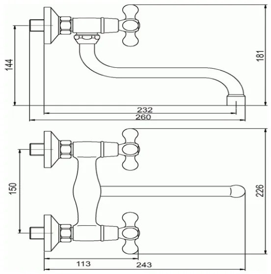Novaservis - Baterie pentru chiuvetă/lavoar TITANIA RETRO, crom lucios