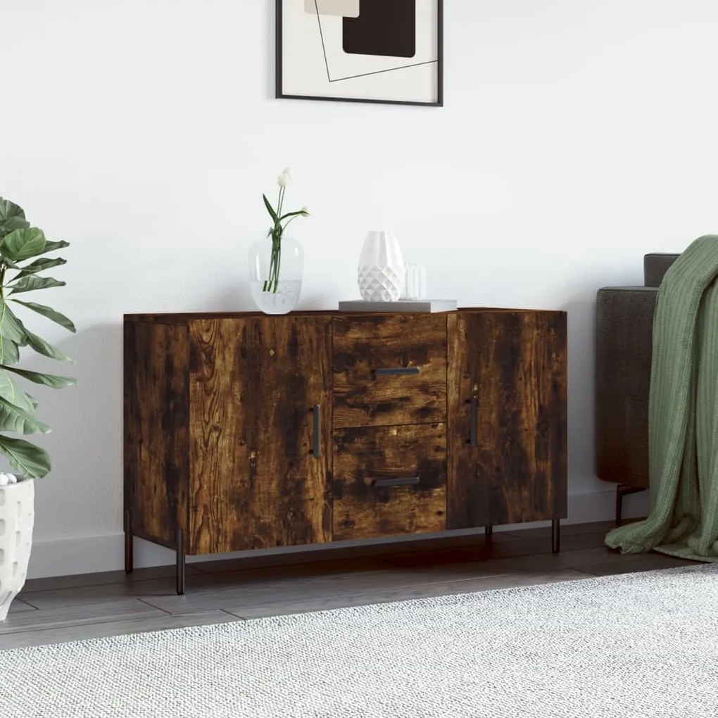 828185 vidaXL Servantă, stejar fumuriu, 100x36x60 cm, lemn compozit