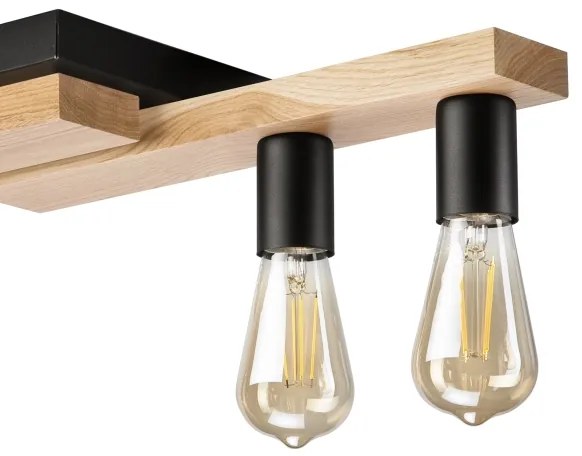 Lustră aplicată MATTE 4xE27/15W/230V negru/stejar