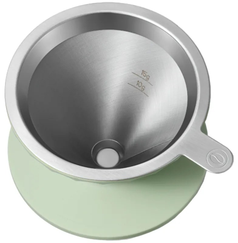 Cana cu filtru de cafea Buydeem CD1024-CG, 300 ml, Sticla borosilicata, Otel inoxidabil, Verde