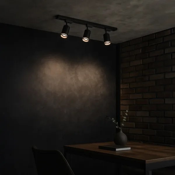 Spot pentru șină PIPE 3xGU10/10W/230V negru