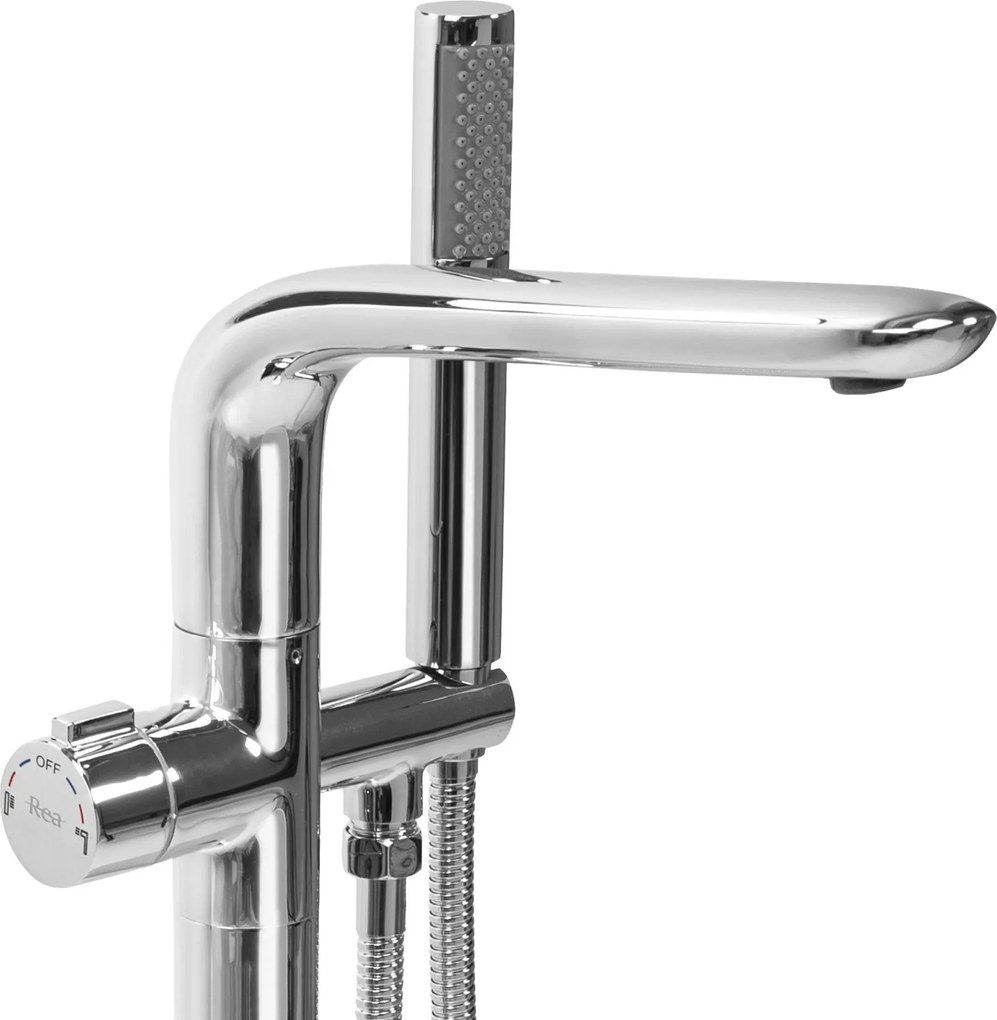 Baterie cada freestanding Rea Clark, crom lucios