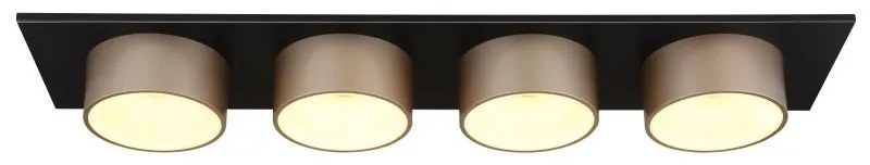 Plafoniera LED negru sampanie RAYMOND 4L