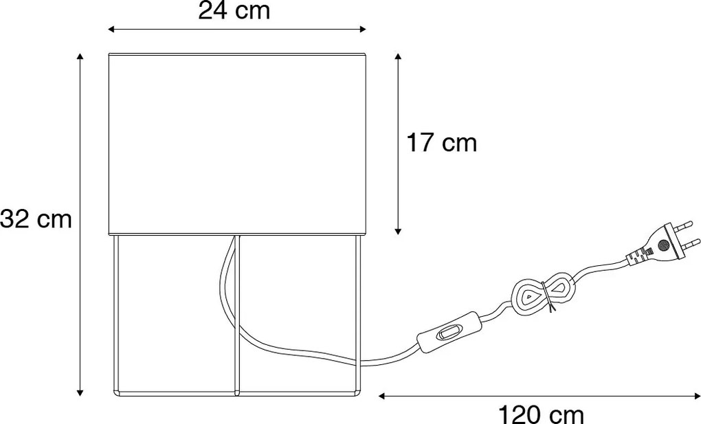 Lampă de masă modernă roz cu auriu - Rosalina