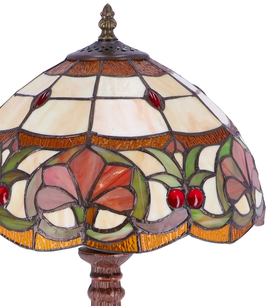 Lampa de masa Tiffany Lotus h 45 cm, abajur 30 cm
