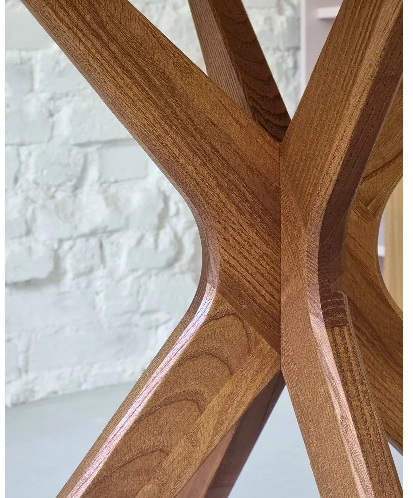 Masă de dining cu aspect de lemn de stejar 90x90 cm Jubi – Ragaba