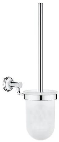 Set accesorii baie Grohe Authentic City 3 in 1, perie WC cu suport, suport hartie igienica, cuier prosop, fixare ascunsa, crom-(40656001,40658001,40657001)