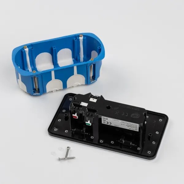 Priză dublă încastrabilă de podea de exterior Brilagi IP55 crom mat dreptunghiular