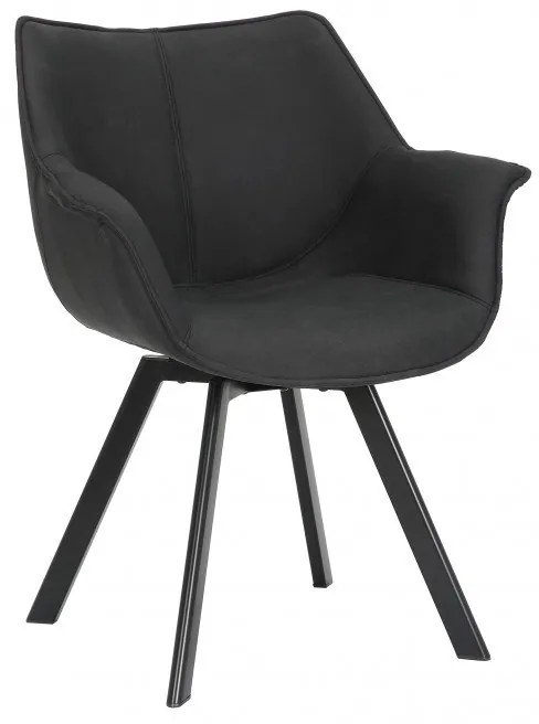 Set de 2 scaune pivotante The Dutch Retro, microfibra gri antic