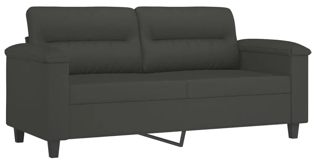 349223 vidaXL Canapea cu 2 locuri, gri închis, 140 cm, țesătură microfibră