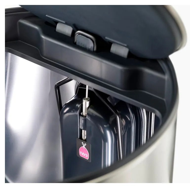 Coș de gunoi argintiu lucios cu pedală din oțel inoxidabil 10 l Arc – Joseph Joseph