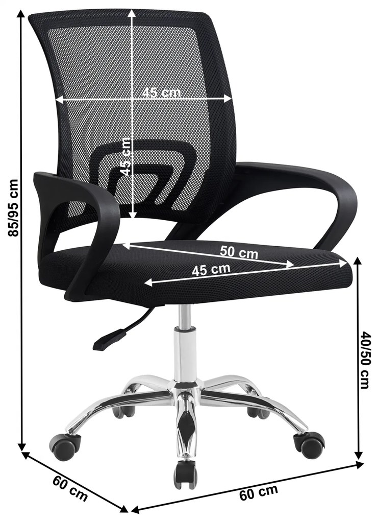 Scaun de birou, negru negru, DEX 4 NEW