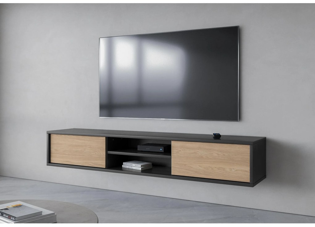 Masă TV Fiora 40 (antracit + stejar uleios). 1066469