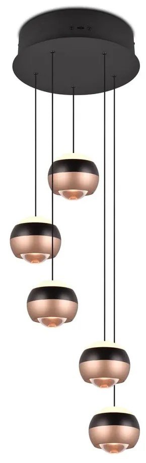 Lustră negru-arămiu LED cu abajur din metal ø 30 cm Orbit – Trio Select