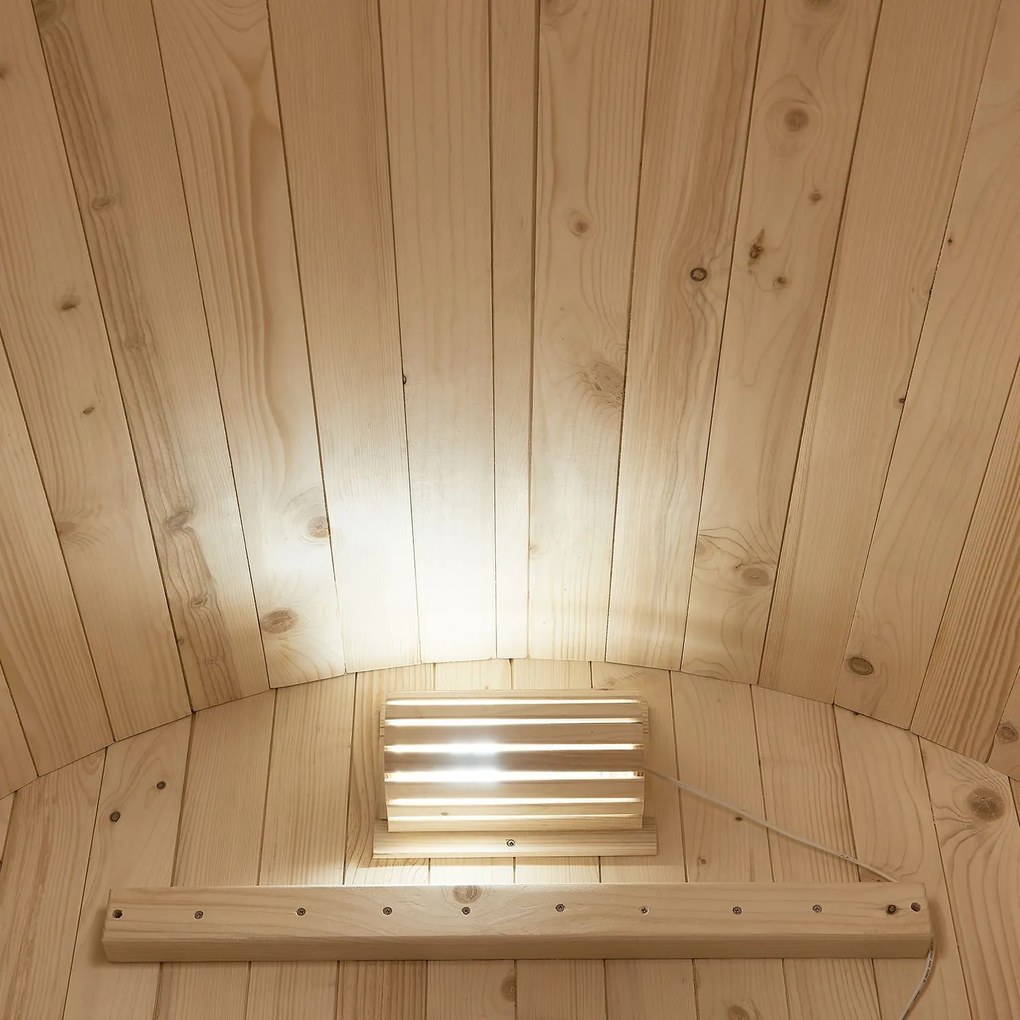 Vonkajšia sudová sauna Spitzbergen M dĺžka 120 cm priemer 190 cm (3,6 kW)