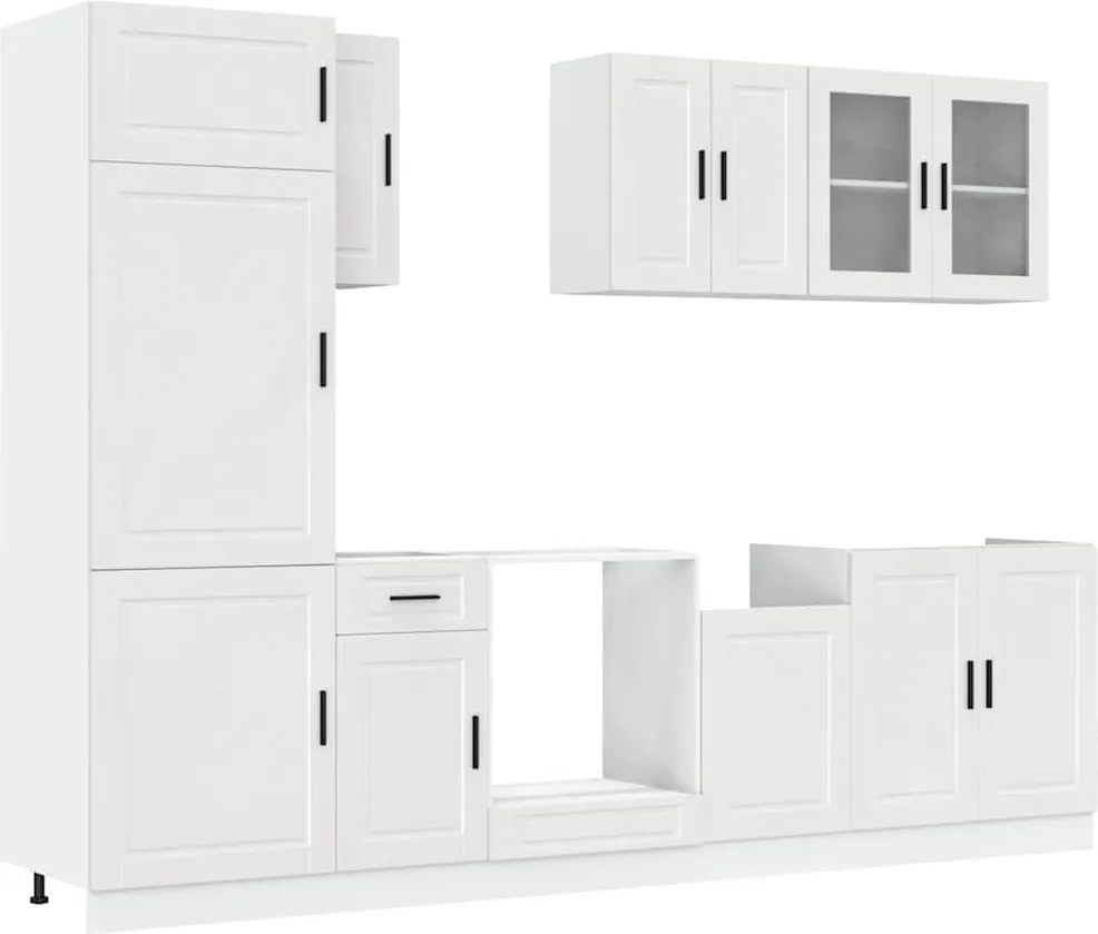 vidaXL Set dulap de bucătărie 8 piese „Porto” alb lucios Lemn