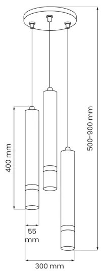 Lustră pe cablu Brilagi POKER 3xGU10/25W/230V bej