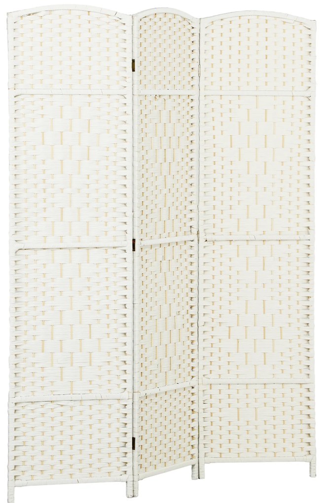 HOMCOM Paravent interior din lemn 3 panouri separator de cameră pliabil pentru living dormitor 135 x 180 cm alb | Aosom Romania