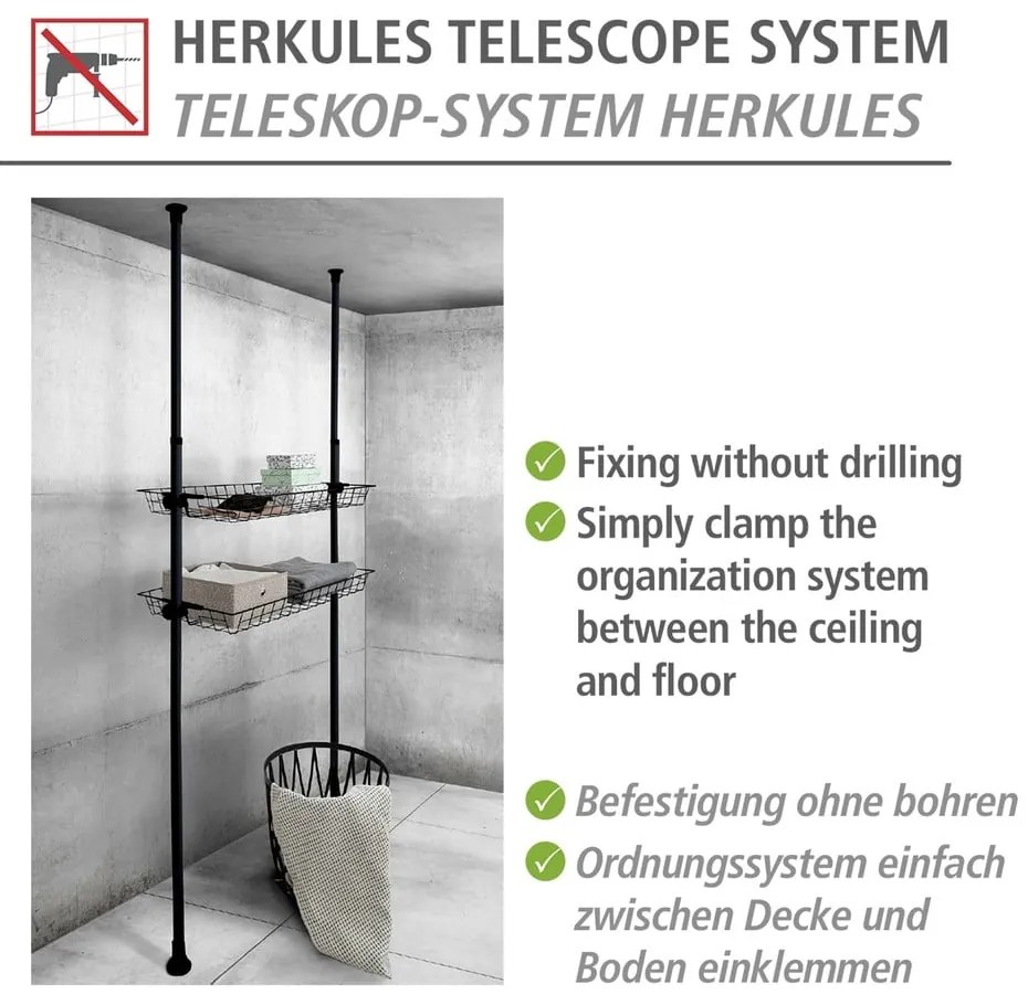 Organizatoare pentru șifonier 2 buc. din metal Herkules – Wenko