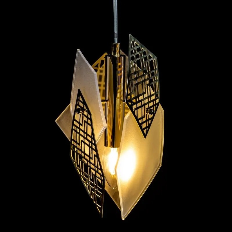 Lustra cu 3 pendule moderna design LUX realizata manual POLYGON