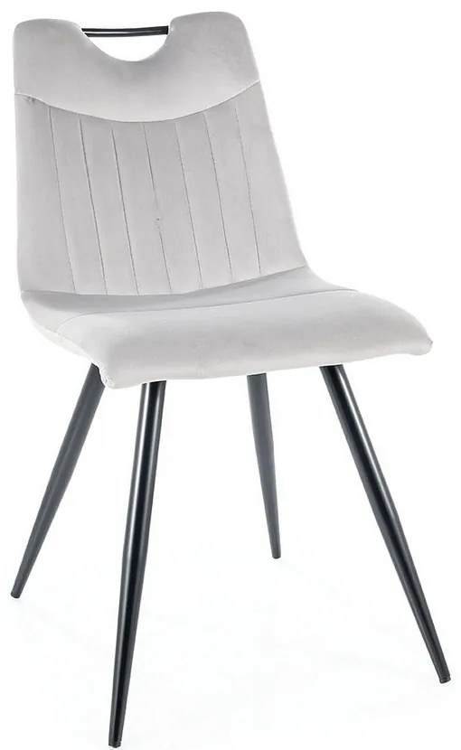 Scaun de bucaterie Orfe Velvet, gri deschis