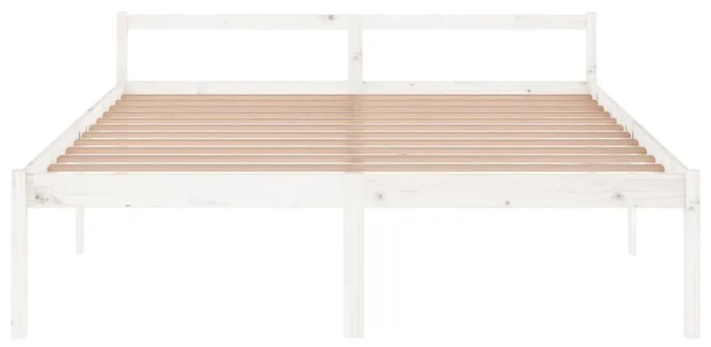 Cadru de pat Super King 6FT, alb, 180x200 cm, lemn masiv de pin Alb, 180 x 200 cm