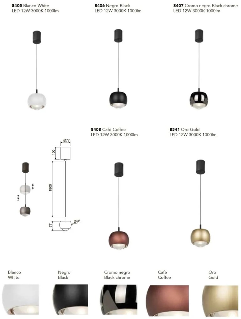 Pendul LED design modern ROLLER auriu