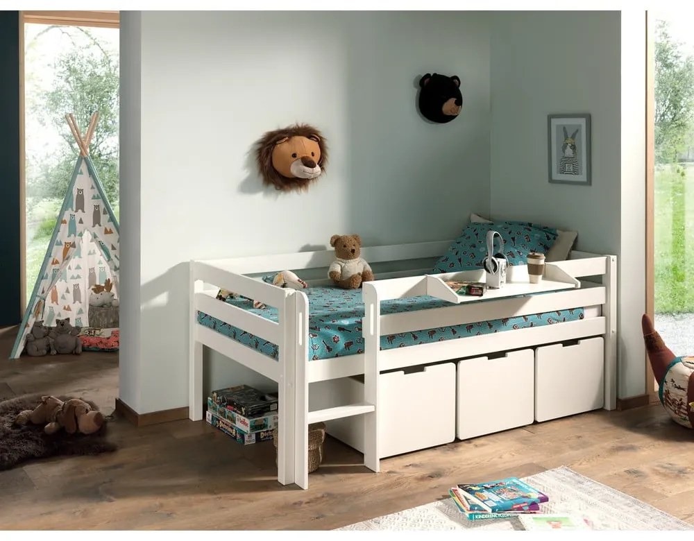 Sertare pentru sub pat de copii albe 3 buc. Pino – Vipack