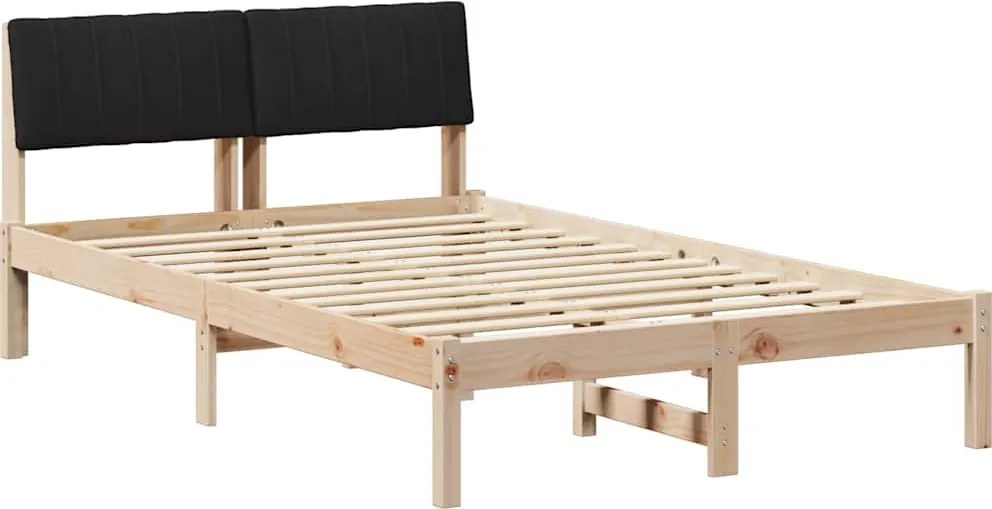 vidaXL Cadru de pat Maro și negru 120 x 200 cm Lemn masiv de pin