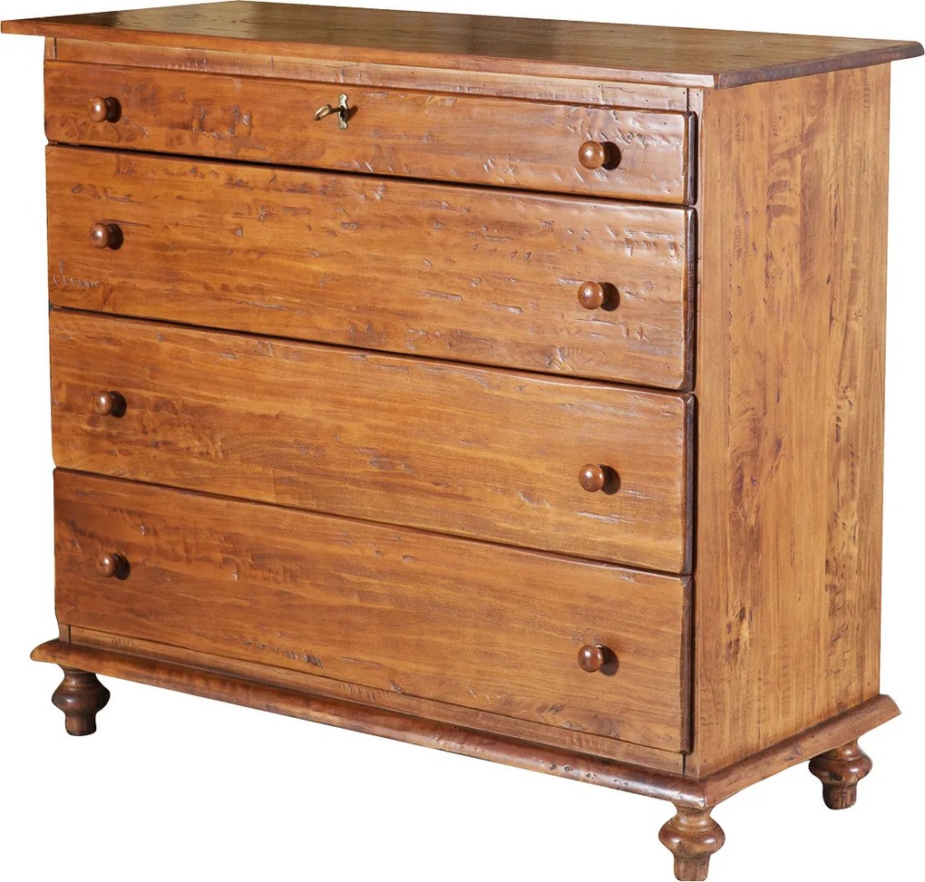 Comoda, L114 48 H99 cm, nuc antichizat, lemn masiv