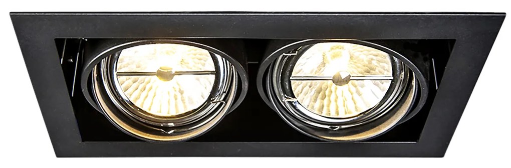 Set de 12 spoturi îngropate negre AR111 reglabile cu 2 lumini - Oneon