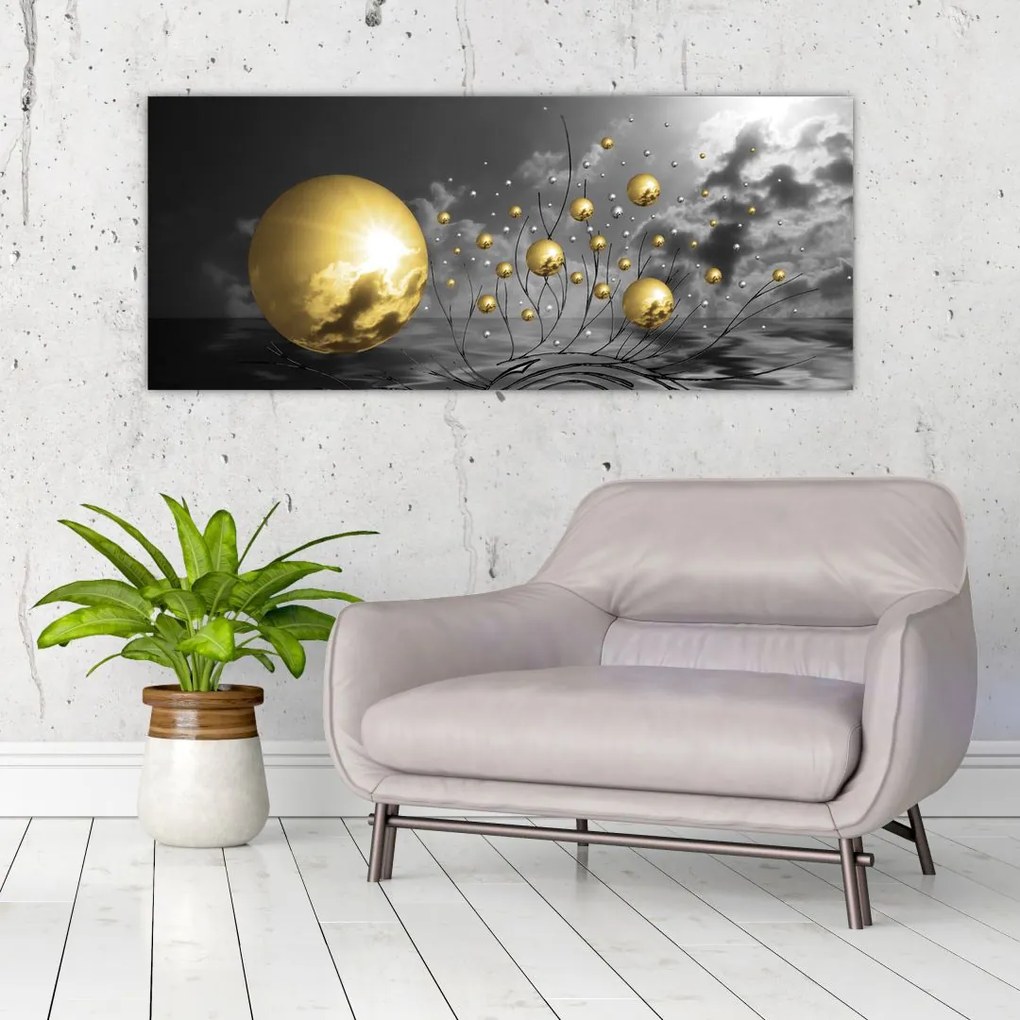 Tabloul bilelor în ocru (120x50 cm)